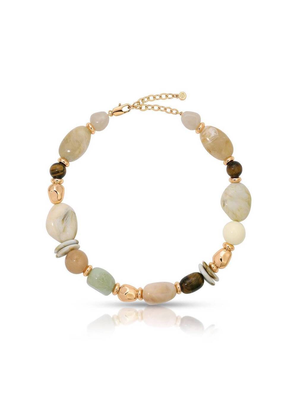 NEW ETTIKA women's serene stone necklace in beige